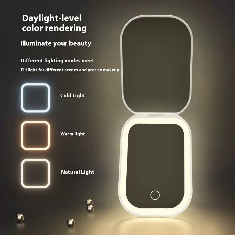 Ultra-Thin Foldable Lighted Makeup Mirror