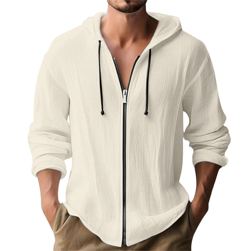 Zippered Hooded Cardigan