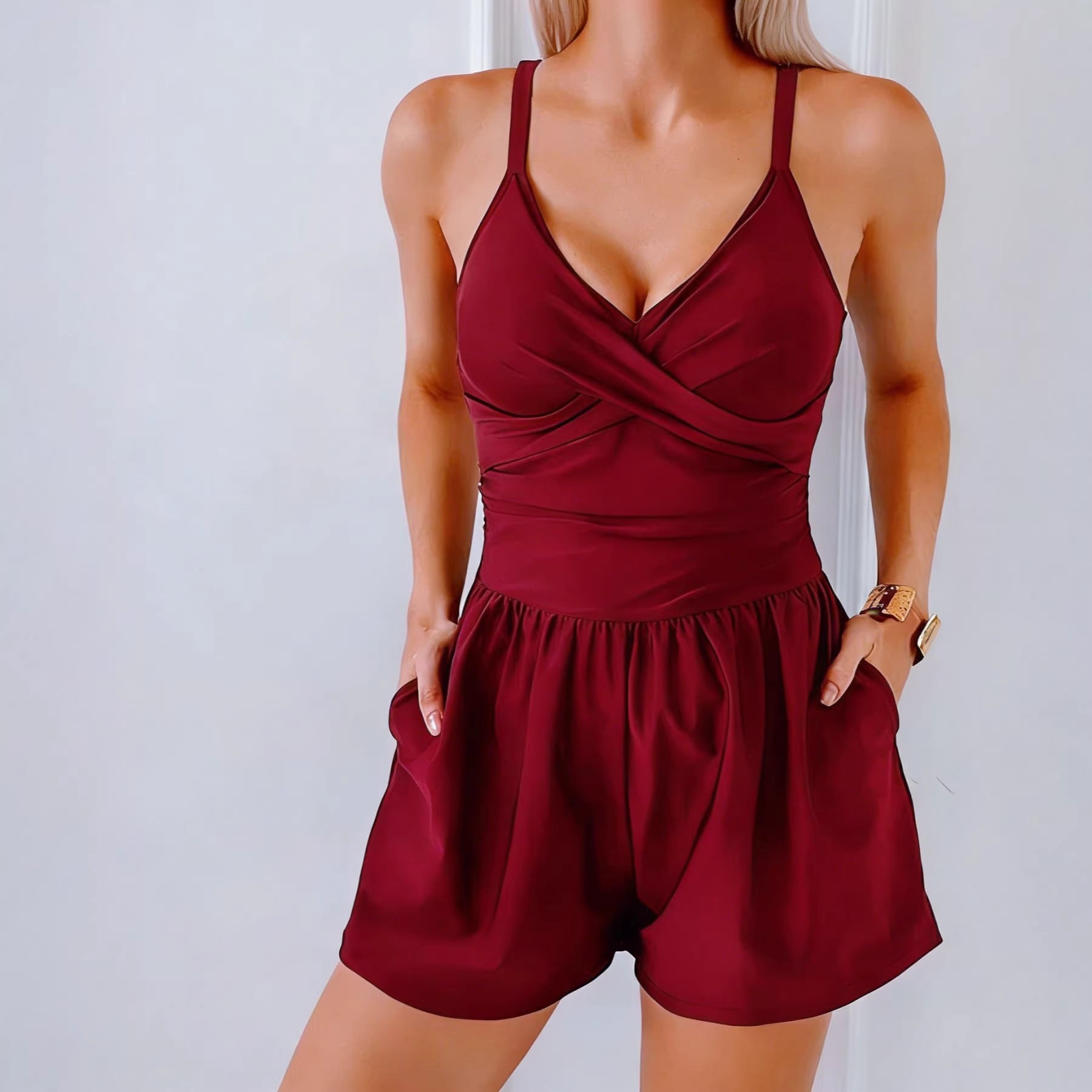 Chic High-Waist Suspender Jumpsuit