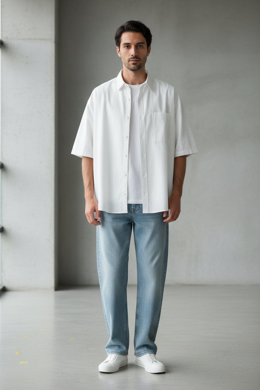 Cotton Loose Fit Long Sleeve Shirt