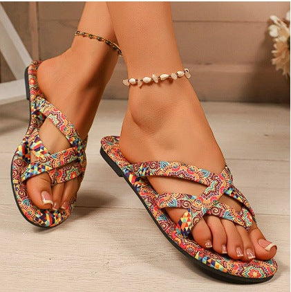 Bohemian Print Flat Sandal