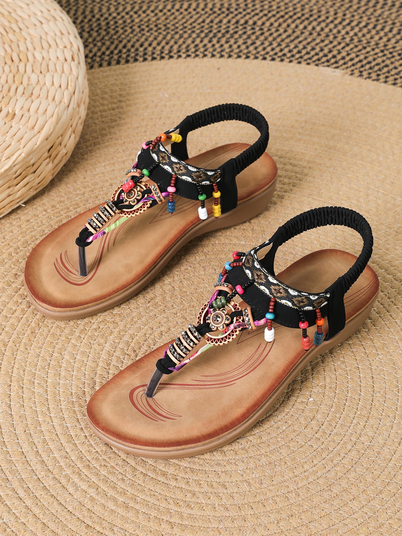 Beaded Bohemian Flat Sandals