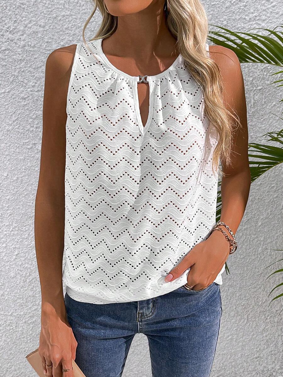 Sleeveless Hollow-Out Top