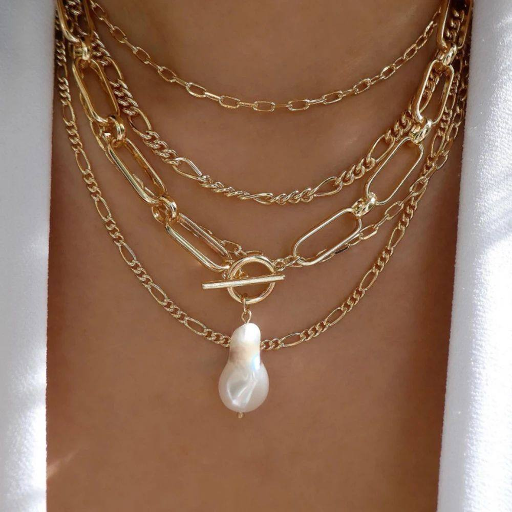 Gold Titanium Steel Necklace