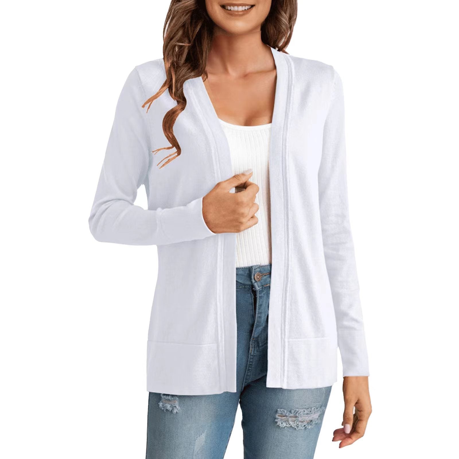 Casual Long Sleeve Knitted Cardigan