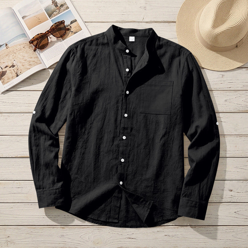 Linen Blend Long Sleeve Shirt