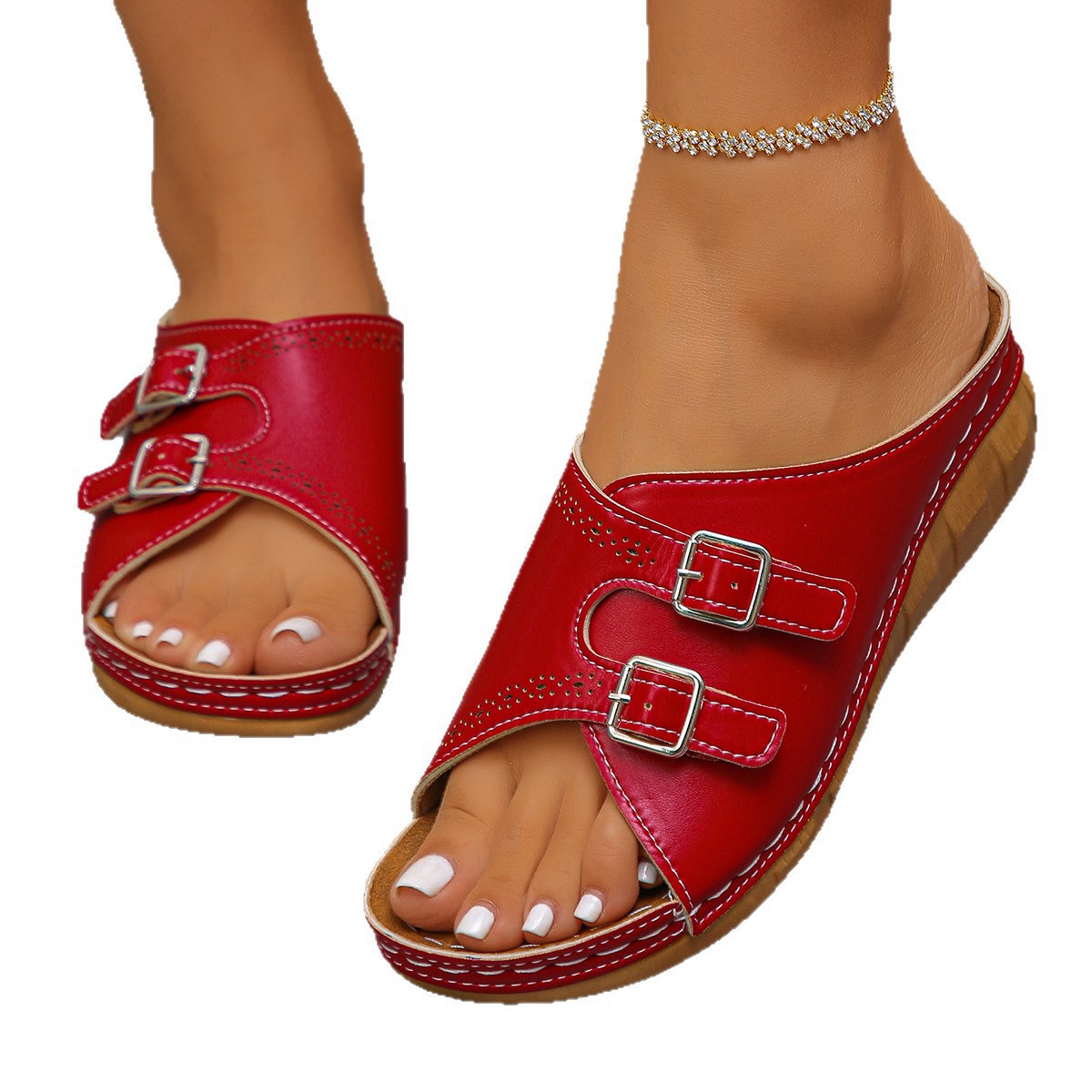 One Line Foot Buckle Sandal