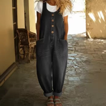 Relaxed Fit Multi-Pocket Jumpsuit