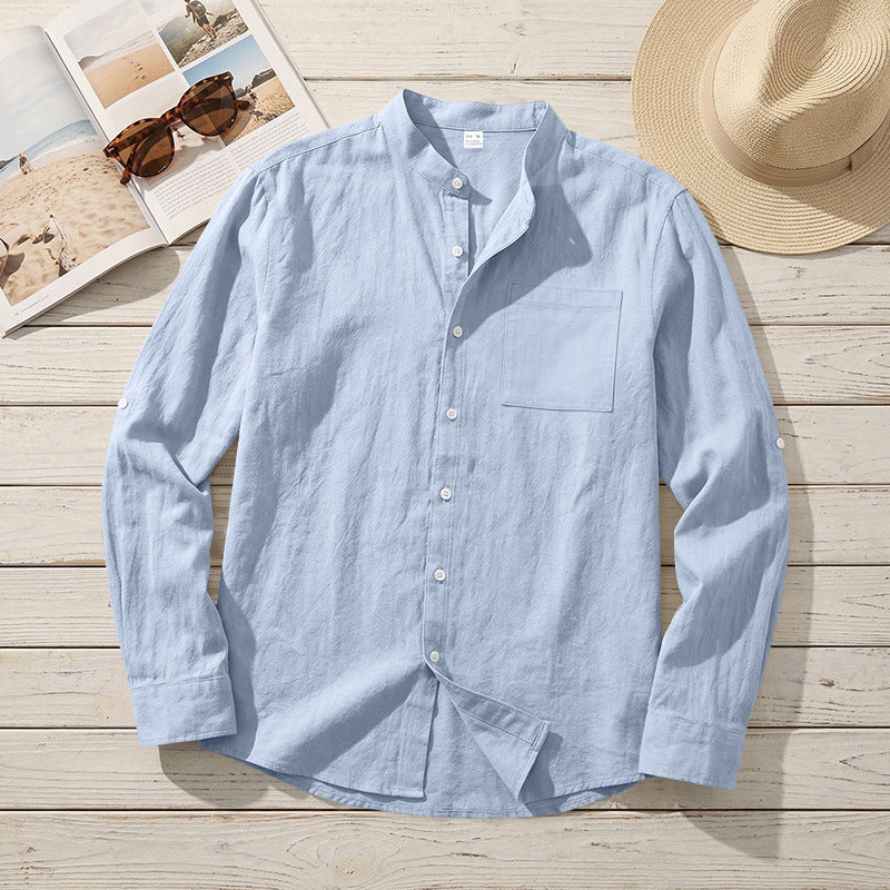 Linen Blend Long Sleeve Shirt