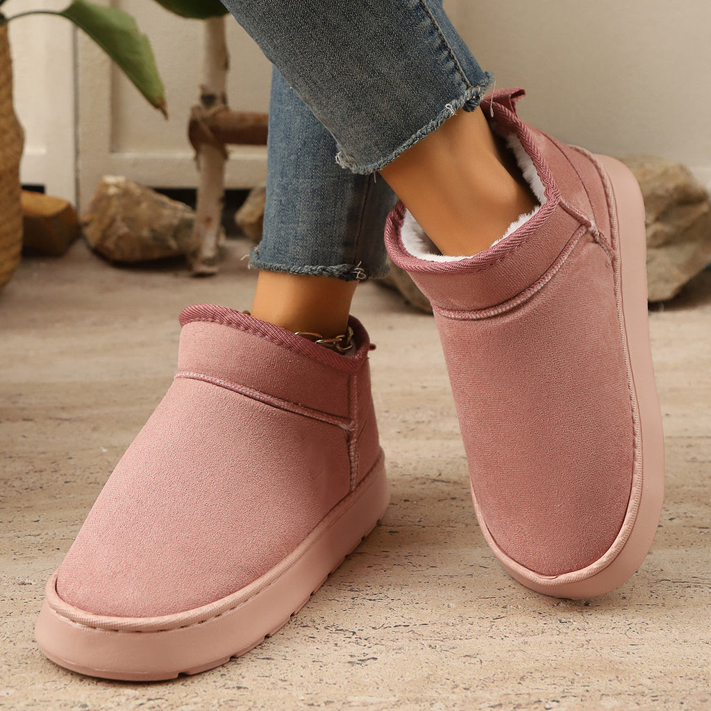 Plush-Lined Short Snow Boots