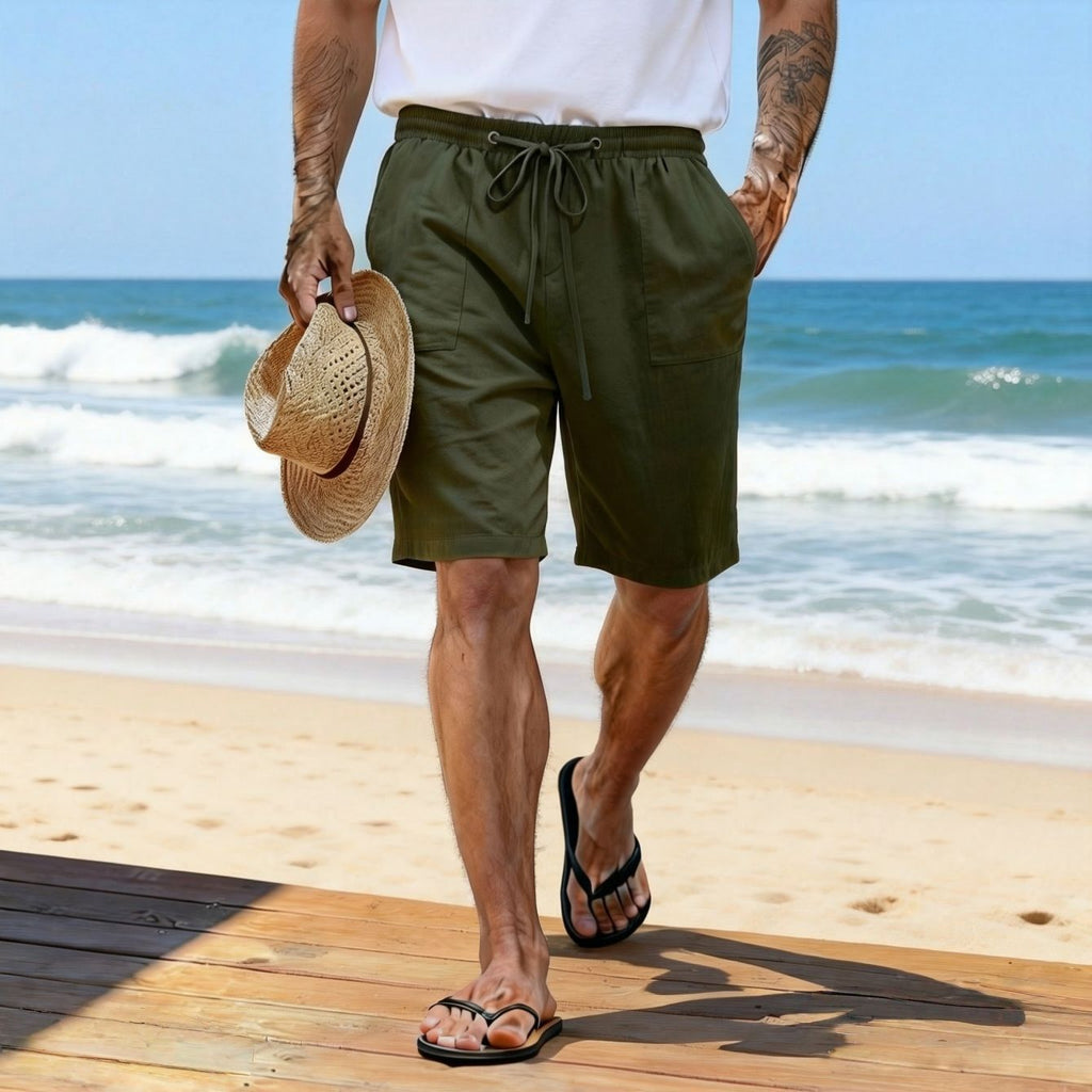 Cotton Linen Drawstring Shorts