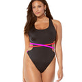 Plus Size Cut-Out Lace-Up Swimsuit