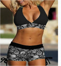Skull Print Two-Piece Swimsuit