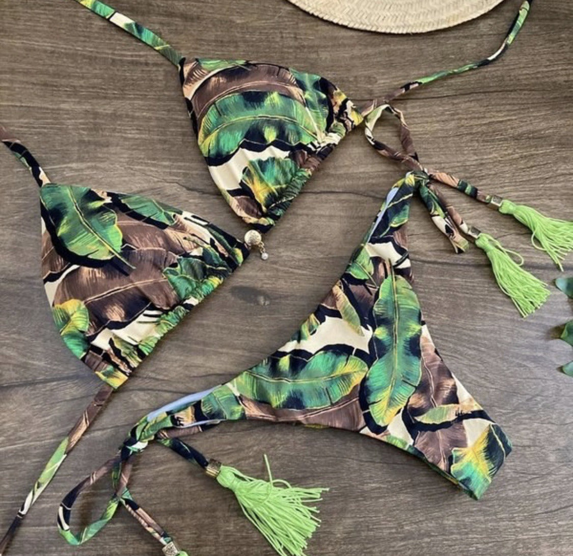 Printed Tassel Bikini