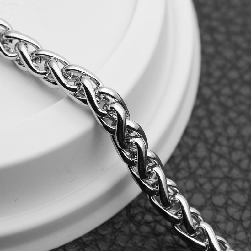 Men's Silver Titanium Steel Chain Necklace