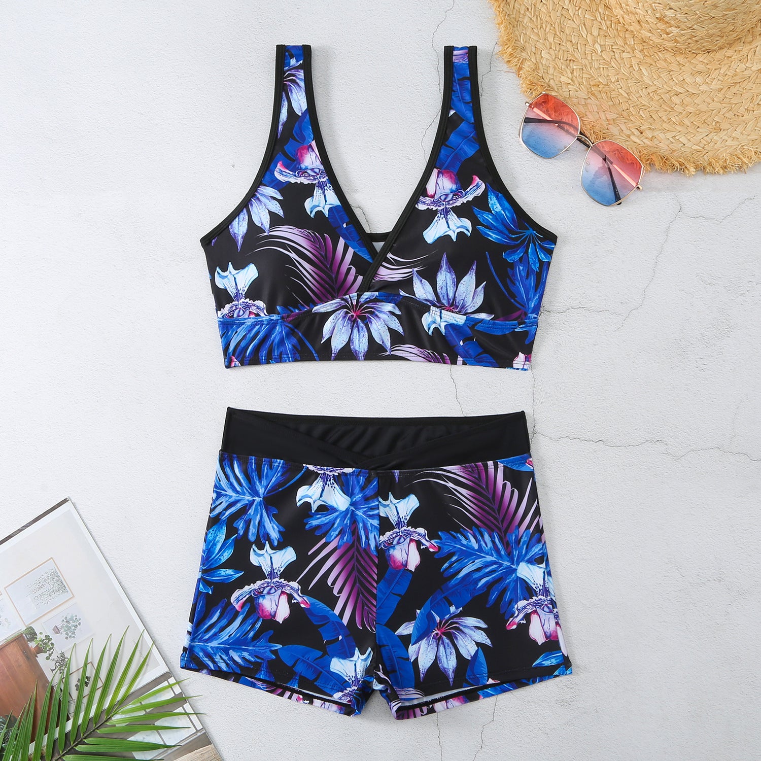 Graphic Print Two-Piece Swimsuit
