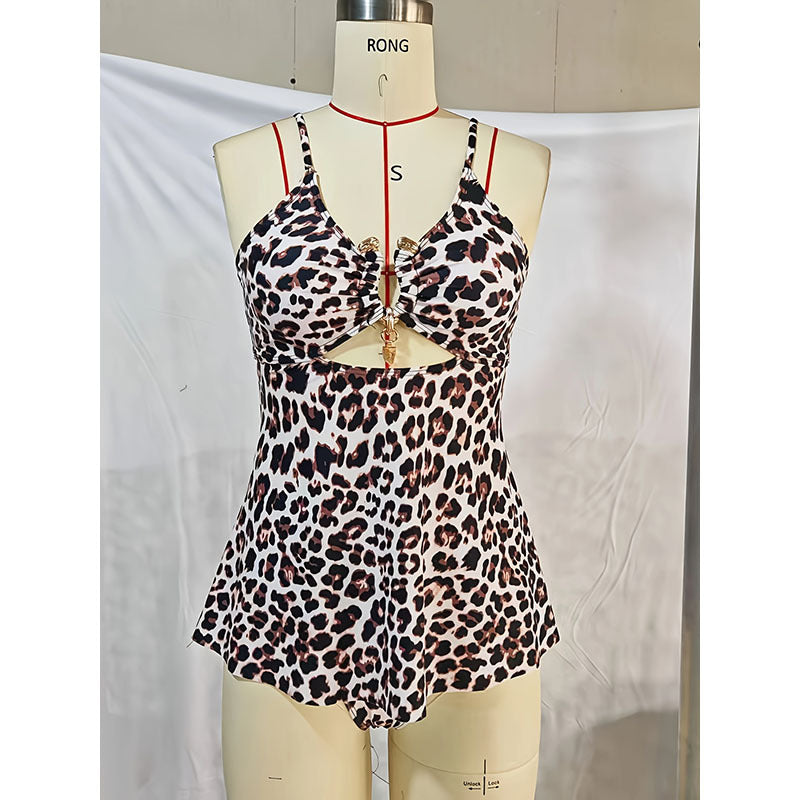 Leopard-print Tummy-control One-piece Swimsuit