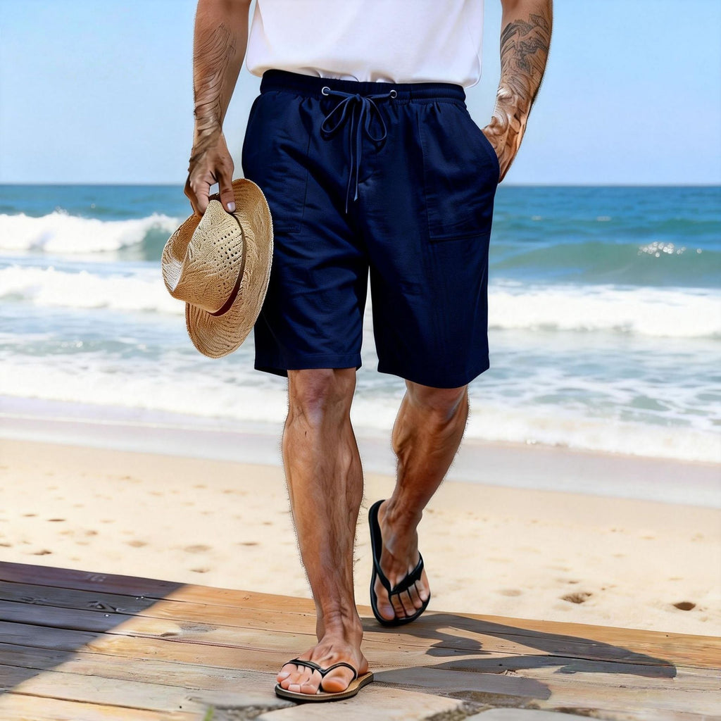 Cotton Linen Drawstring Shorts