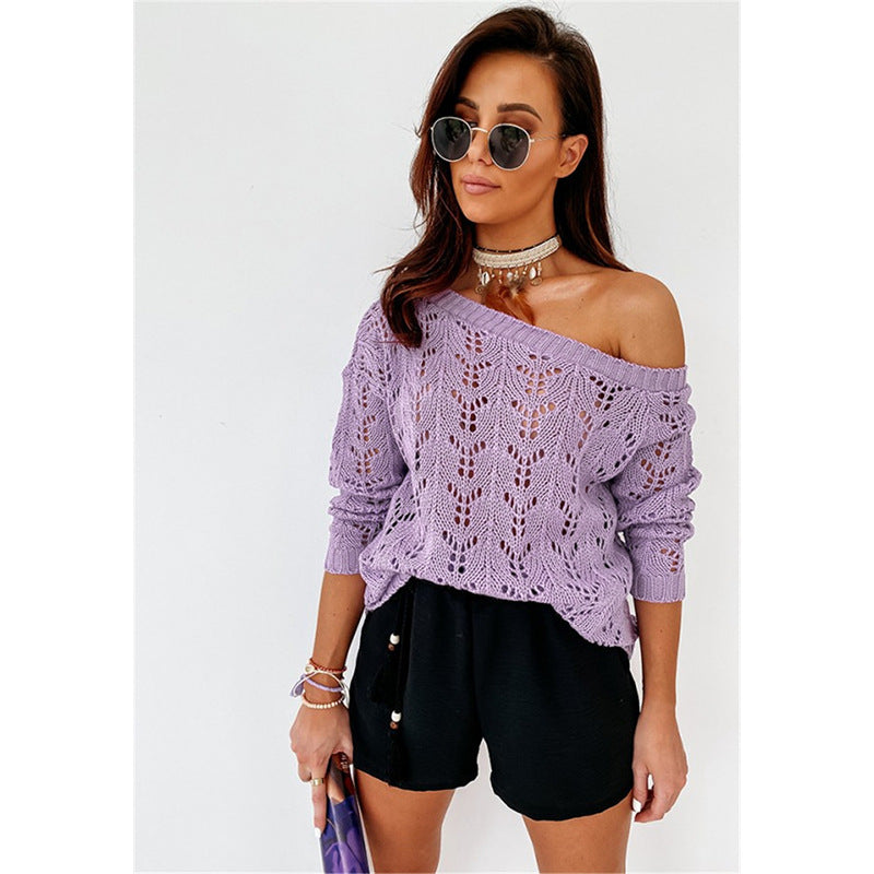 Hollow-Out Knit Sweater