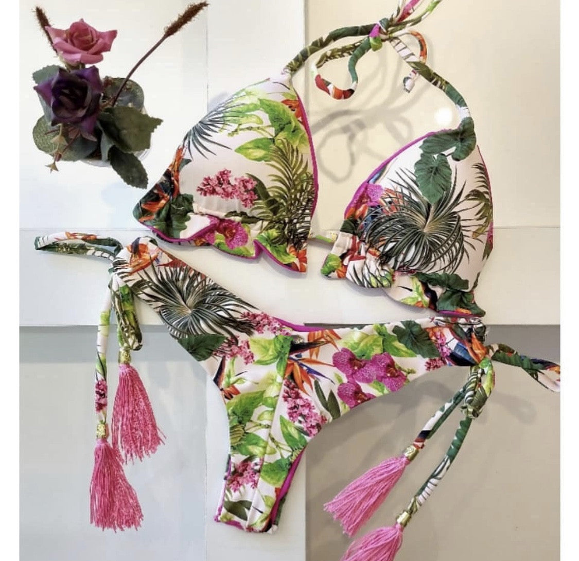 Printed Tassel Bikini