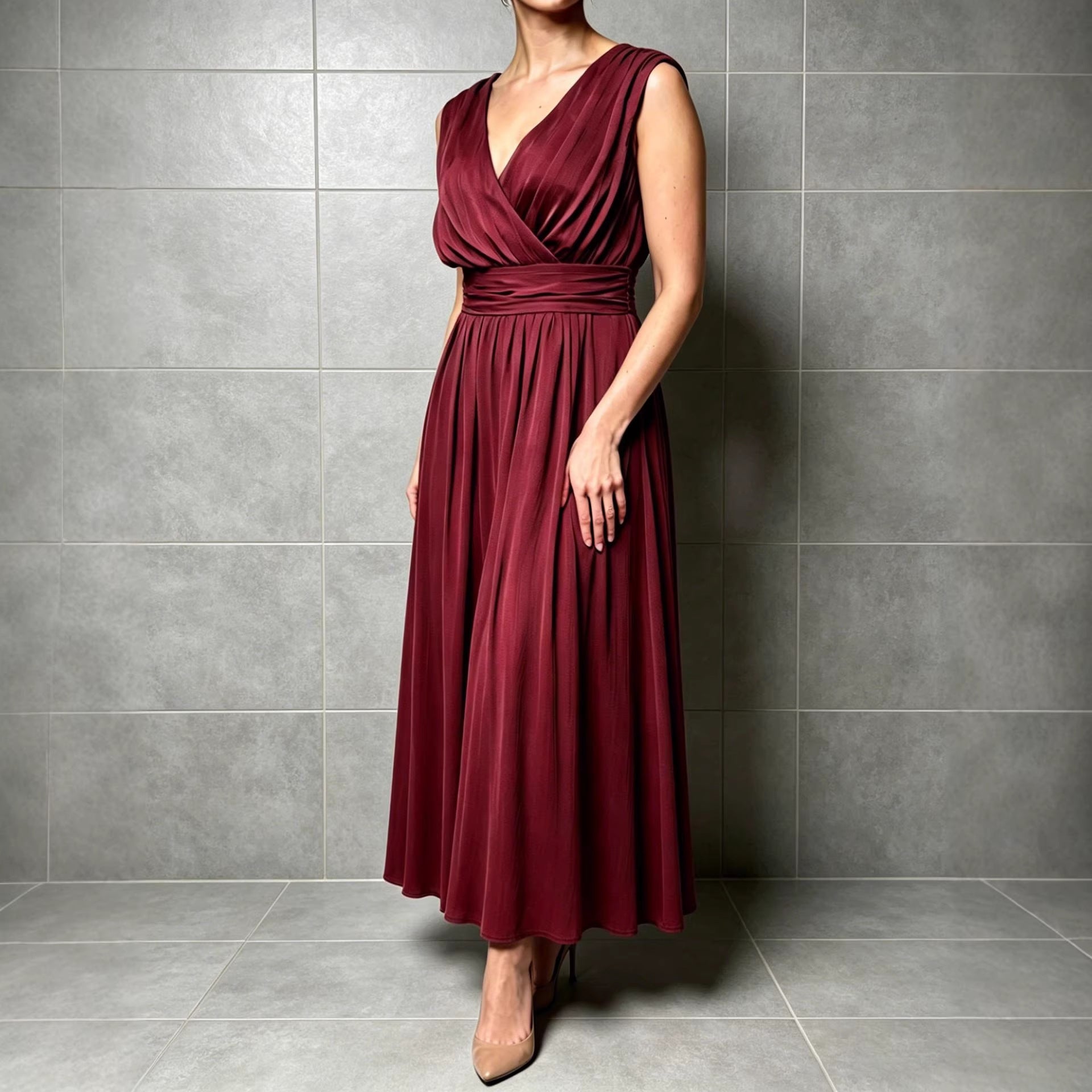 Pleated A-Line Dress