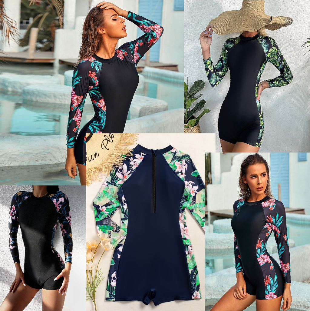 Slimming Long-Sleeved One-Piece Swimsuit