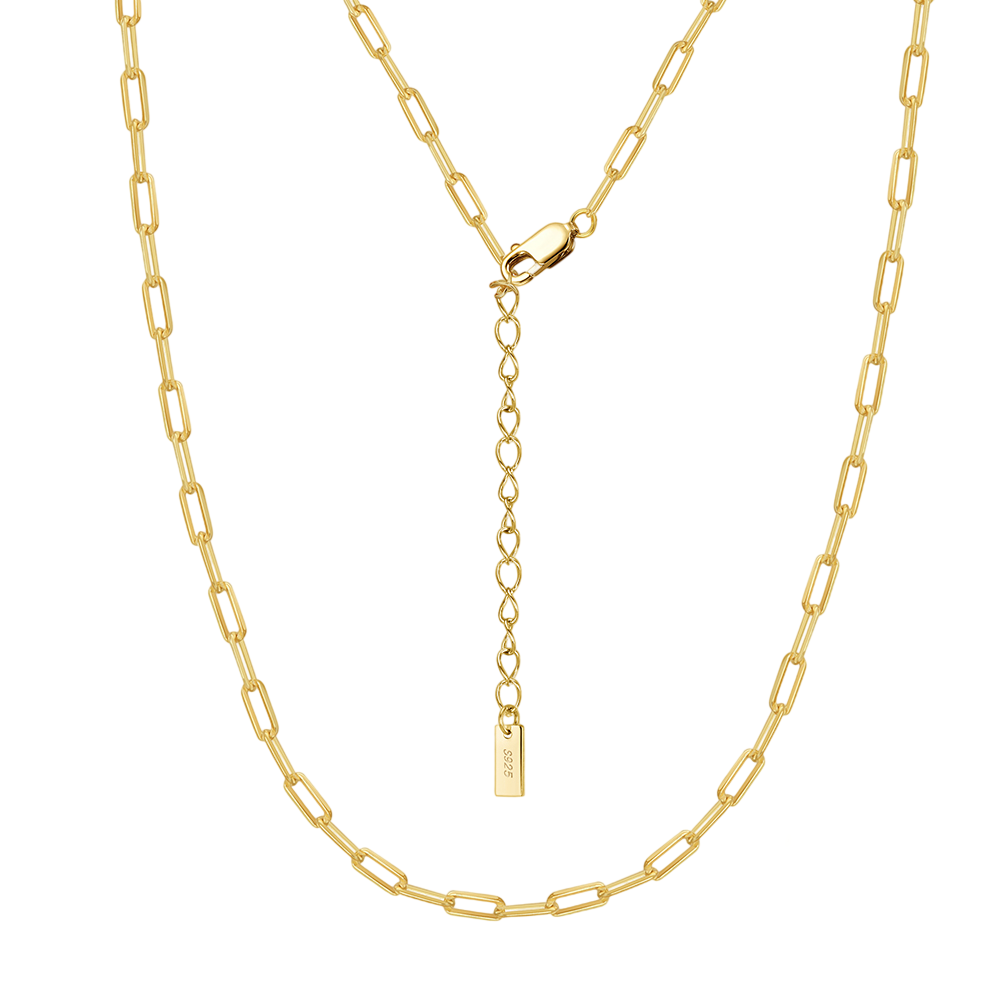 Gold-Plated Sterling Silver Chain Link Necklace