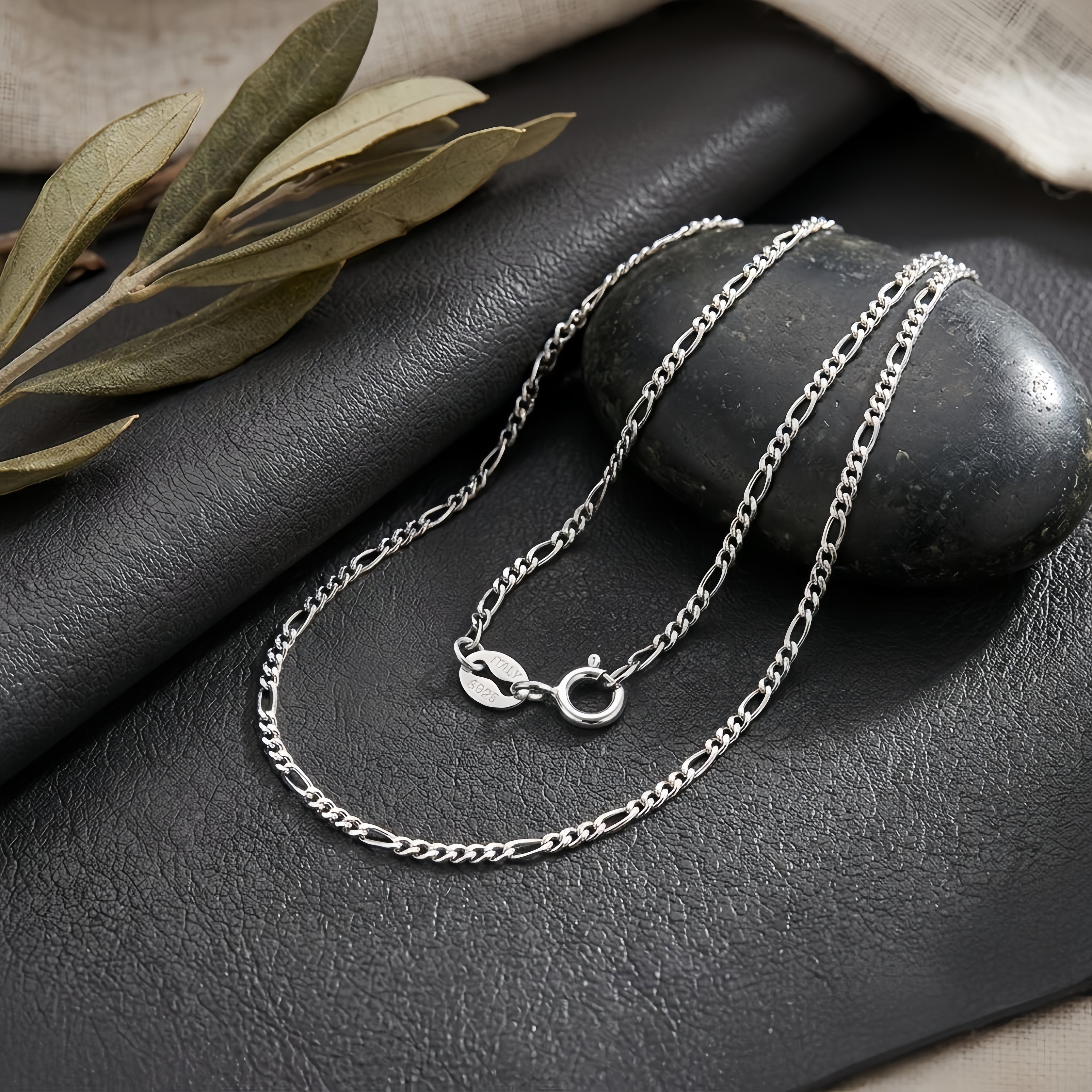 Italian Craftsmanship Sterling Silver Link Chain Necklace