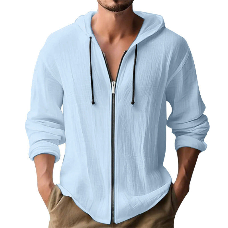 Zippered Hooded Cardigan