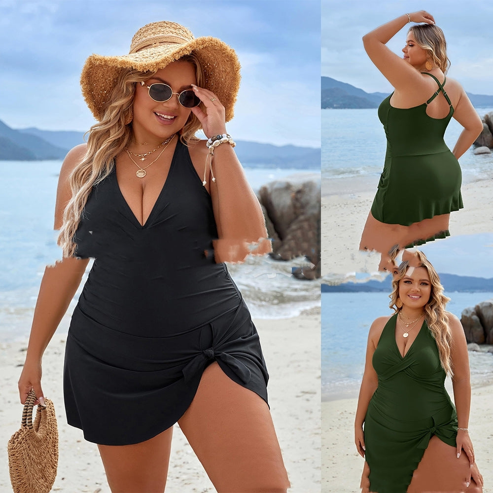 Plus Size Skirted One-Piece Swimsuit