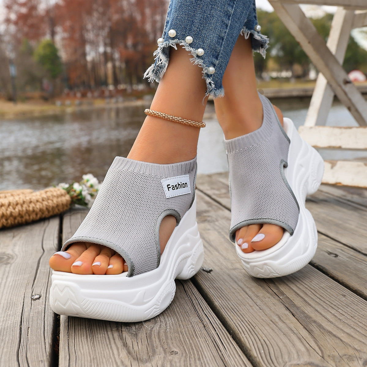 Chunky Wedge Casual Breathable Sandals
