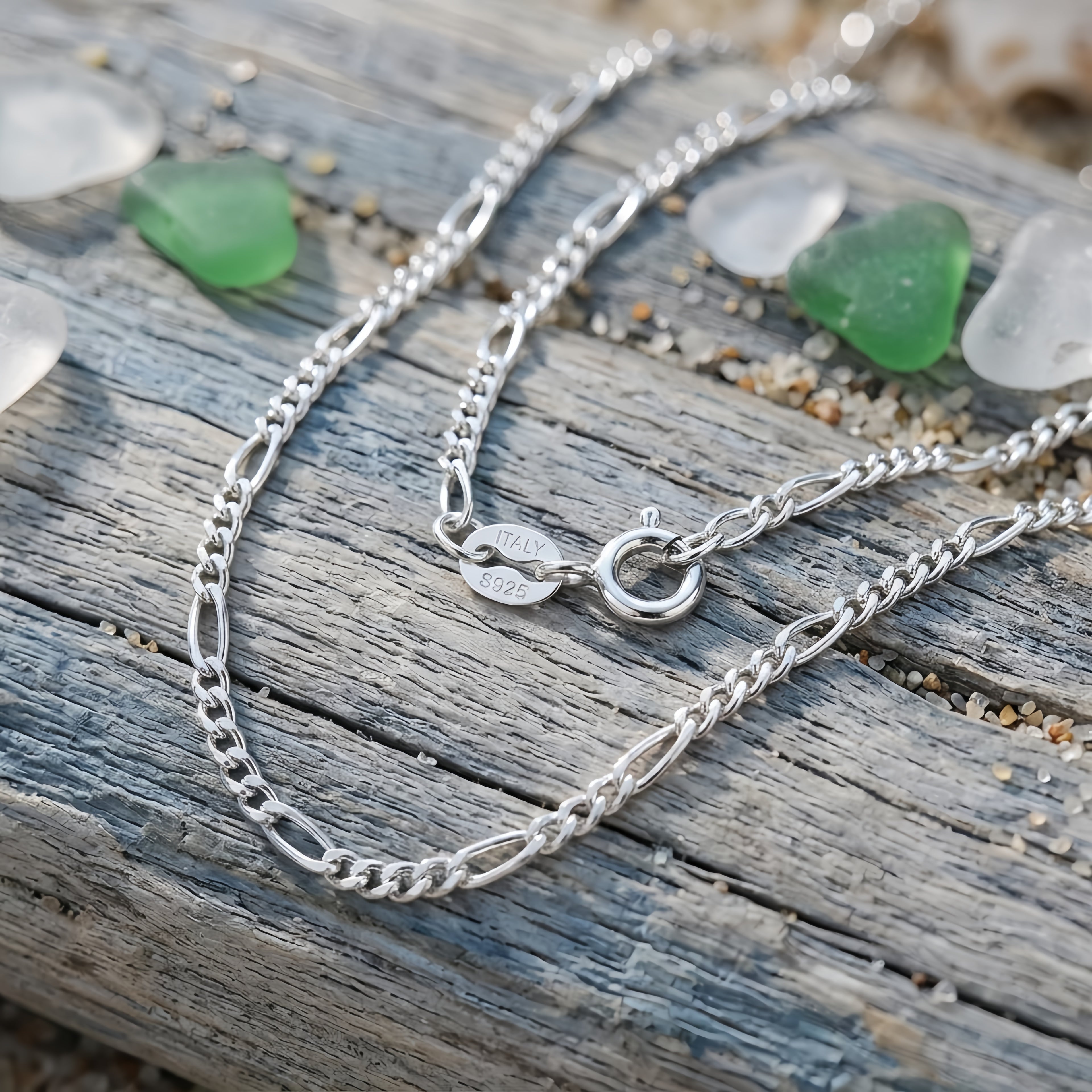 Italian Craftsmanship Sterling Silver Link Chain Necklace