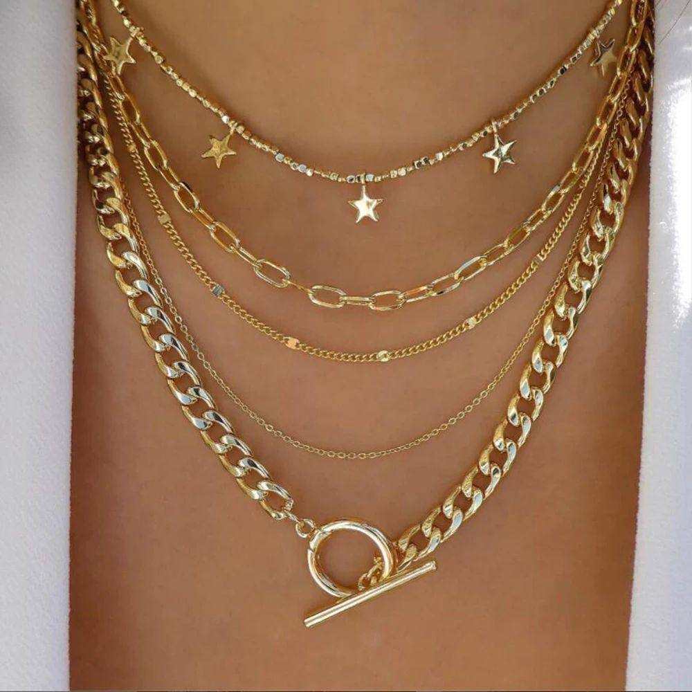 Gold Titanium Steel Necklace