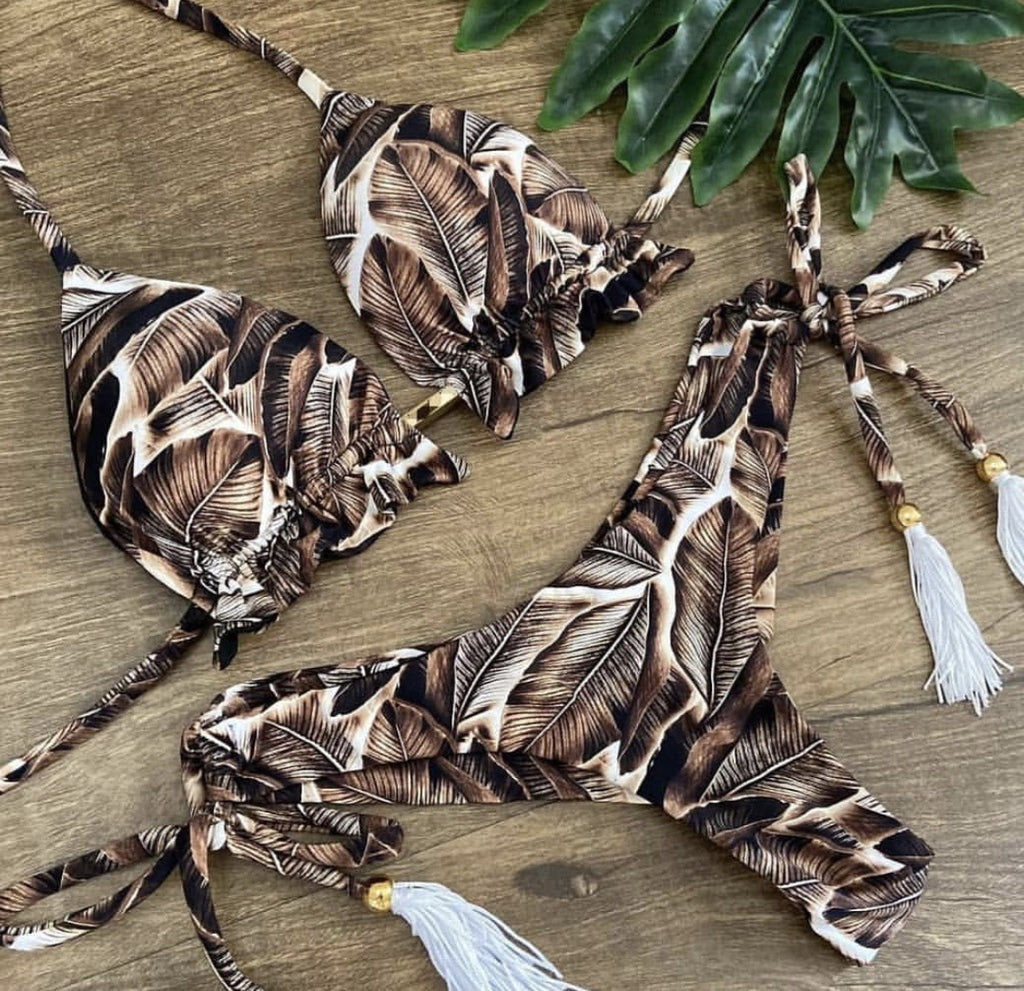 Printed Tassel Bikini