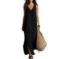 Sleeveless Cotton-Linen Long Dress