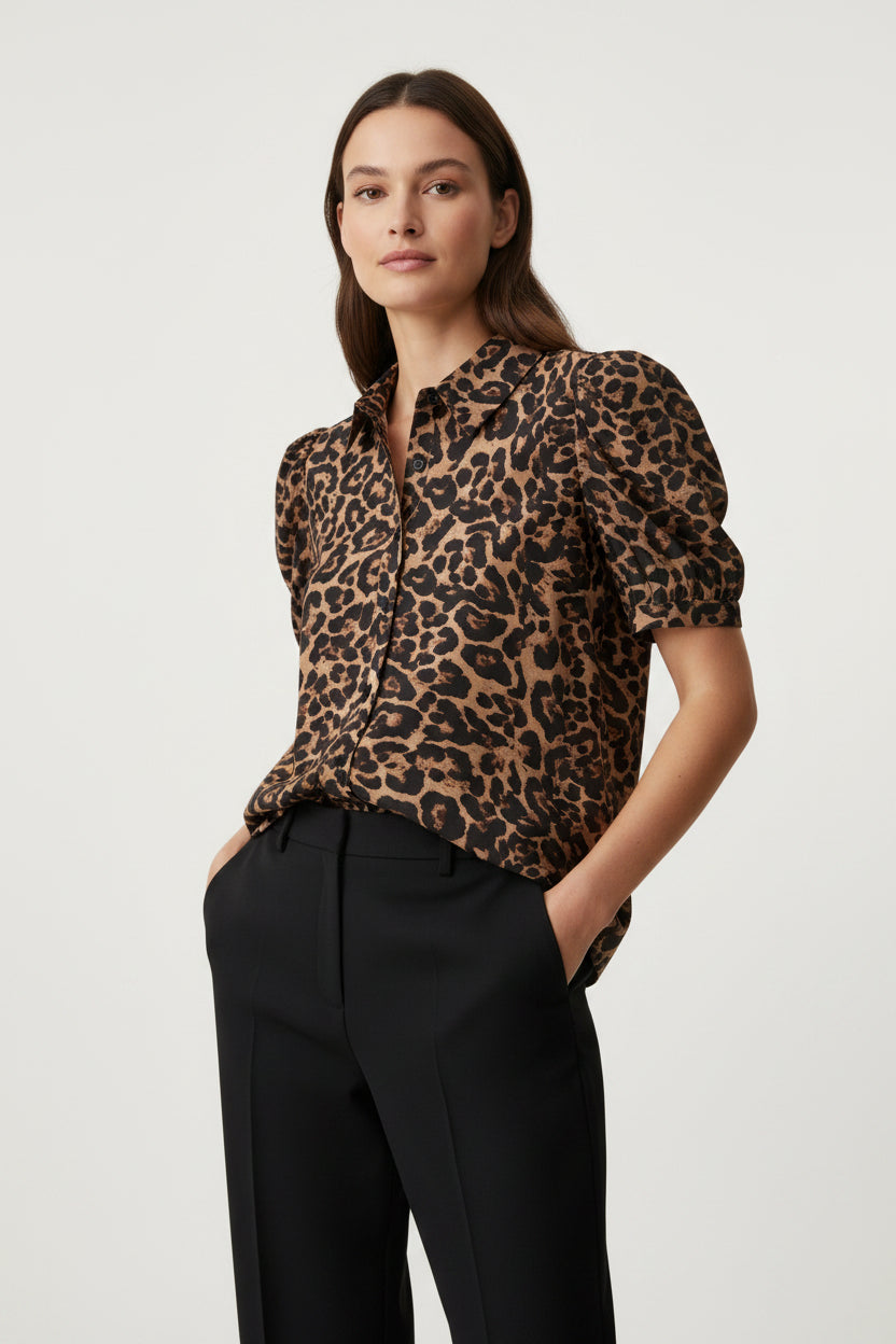Leopard-Print Blouse
