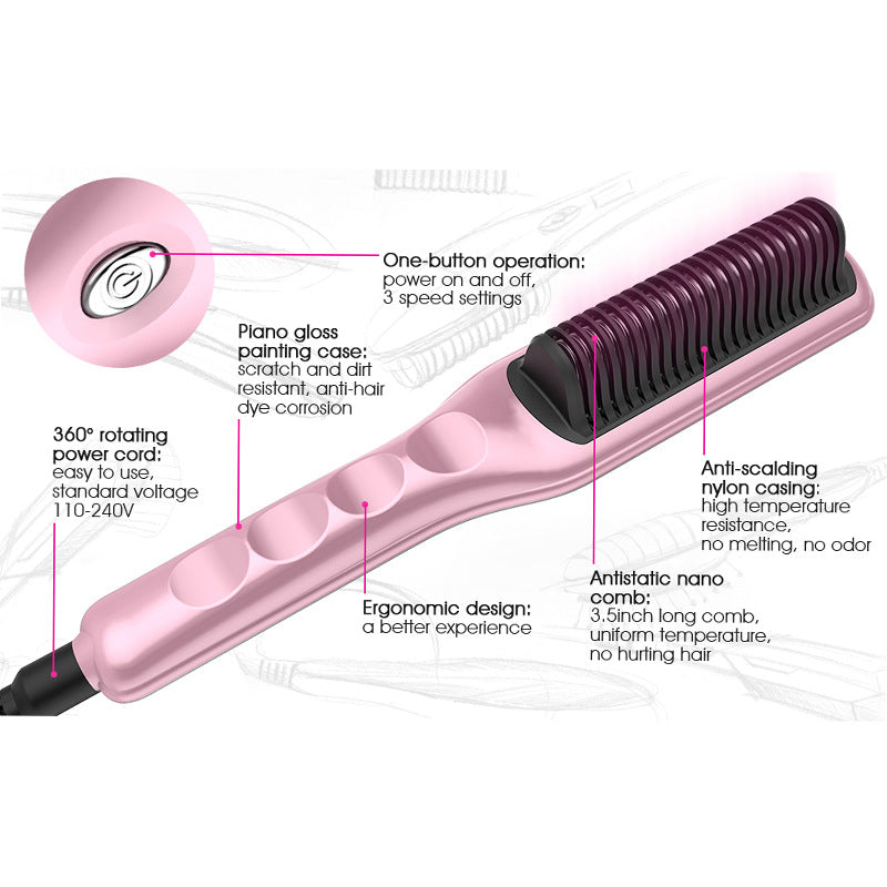 Pro Straightener & Curling Comb Styling Tool