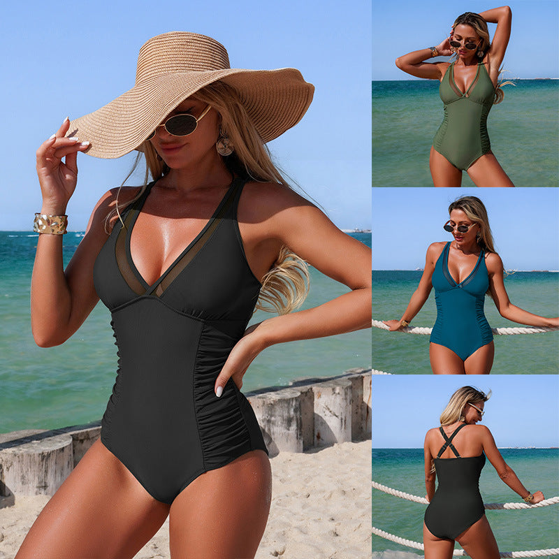 Mesh-Panel Swimsuit