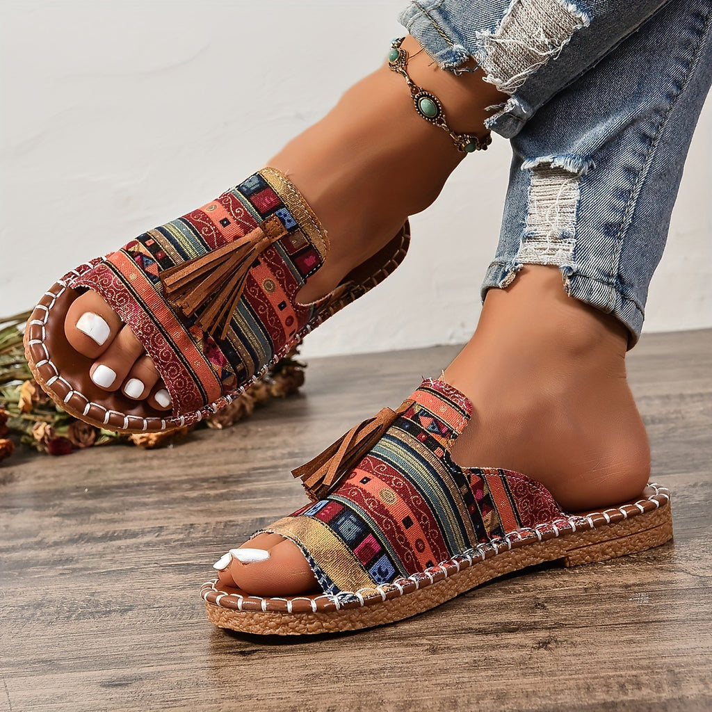 Embellished Flat Roman Sandals