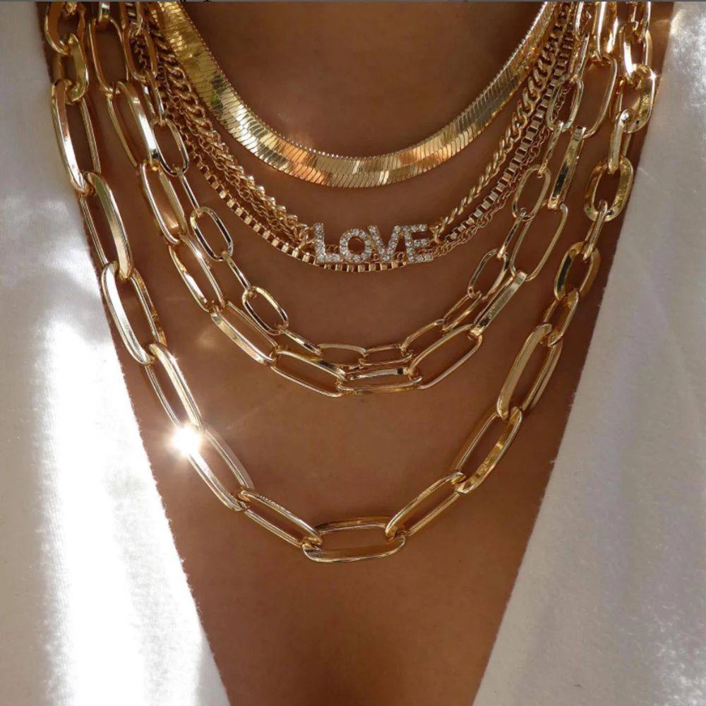Gold Titanium Steel Necklace