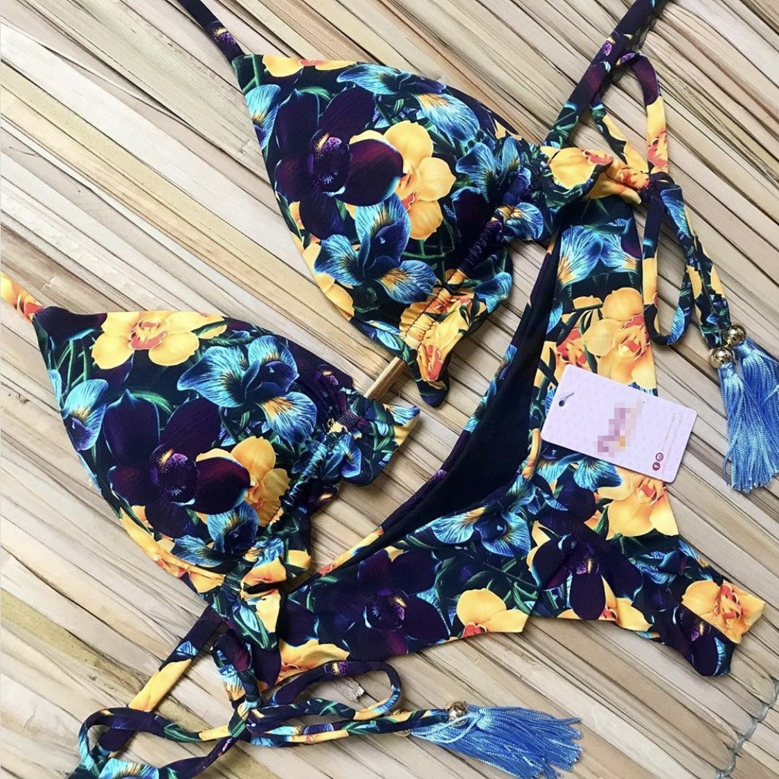 Printed Tassel Bikini