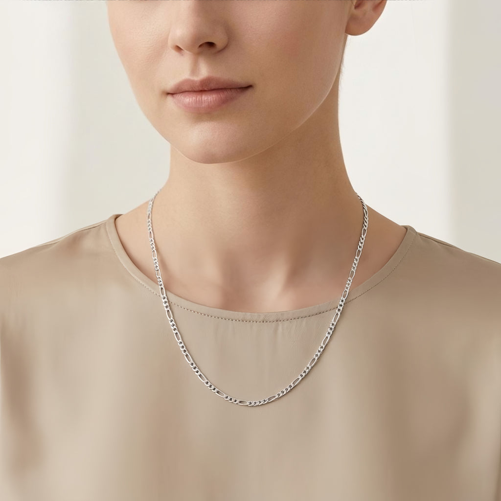 Italian Craftsmanship Sterling Silver Link Chain Necklace