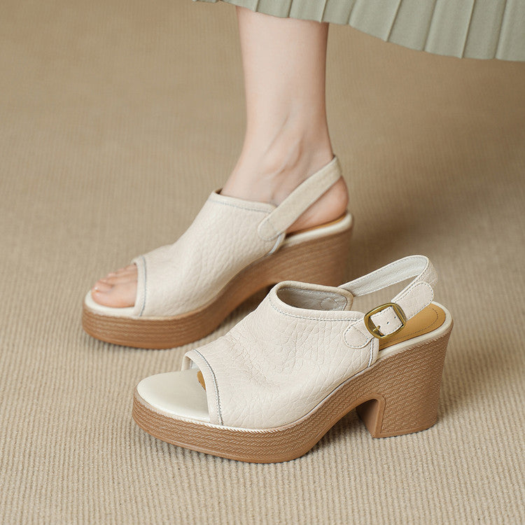 Thick Soled Sheepskin Sandals