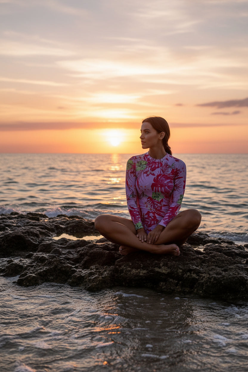 Long Sleeve One-Piece Beach Swimwear