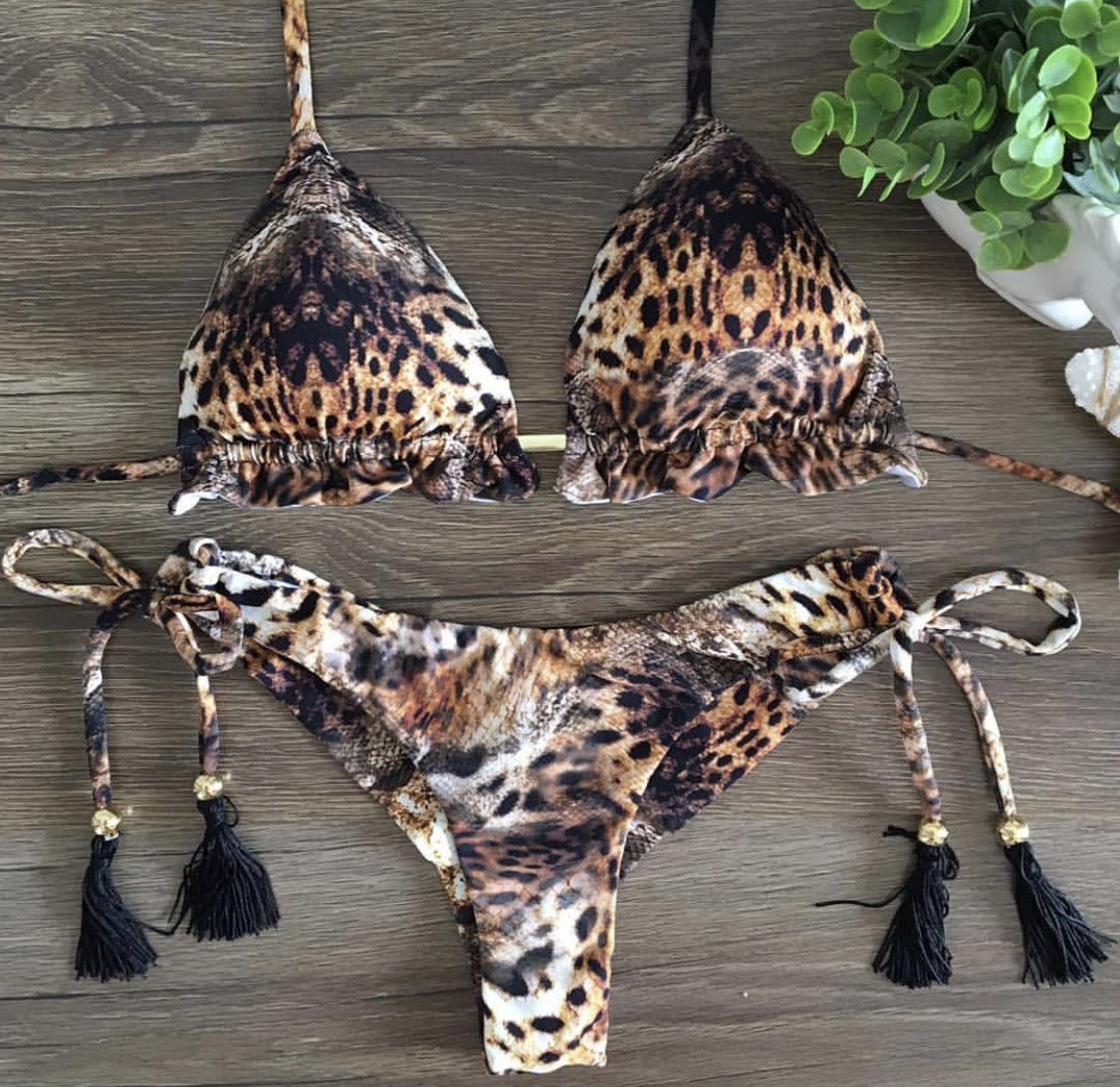 Printed Tassel Bikini