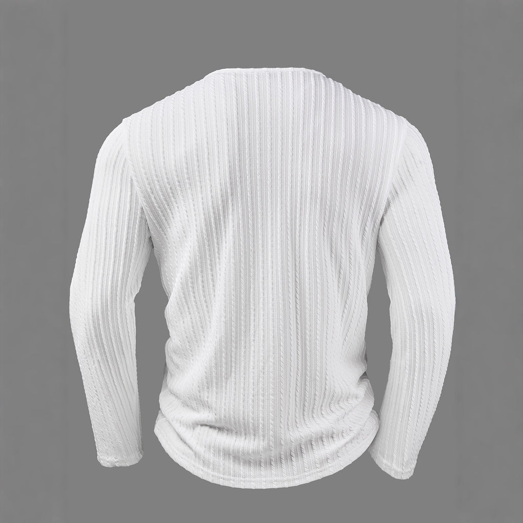 Slim Fit Textured Button Sweater