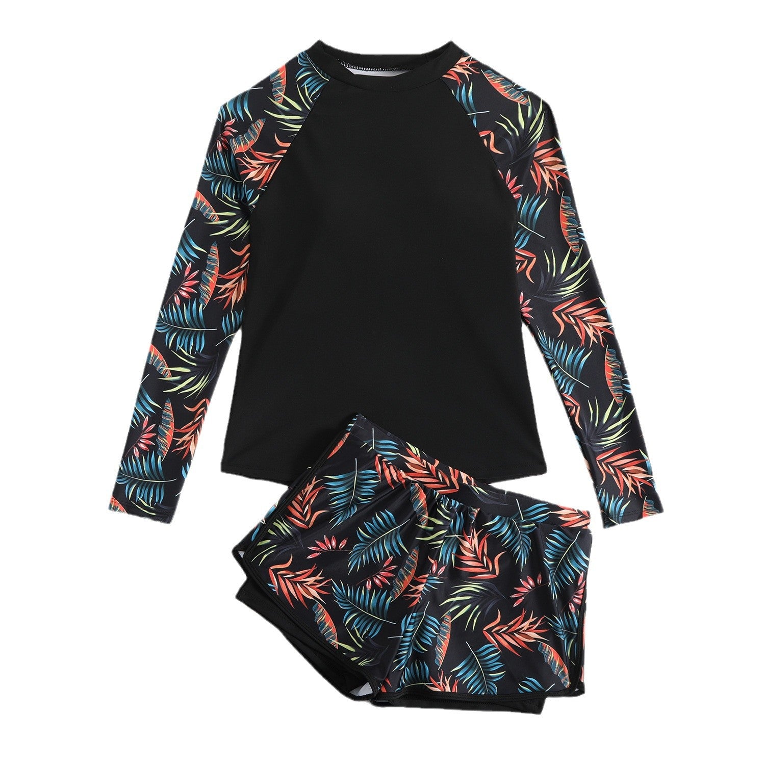 Printed Long Sleeve Tankini Set