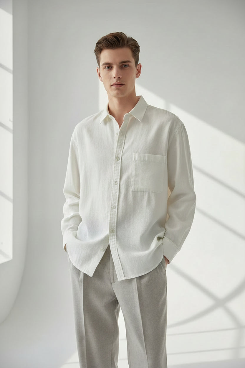 Cotton Loose Fit Long Sleeve Shirt