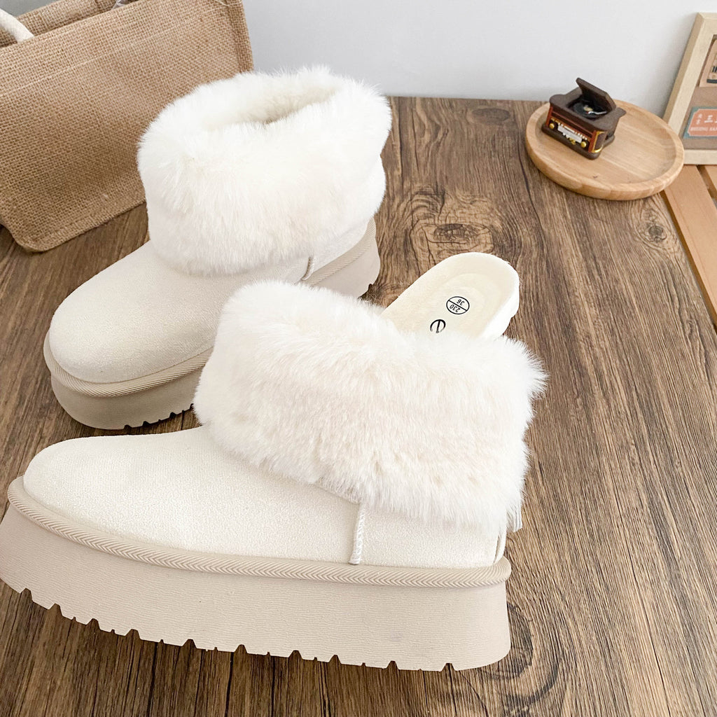 Slip-On Suede Snow Boots