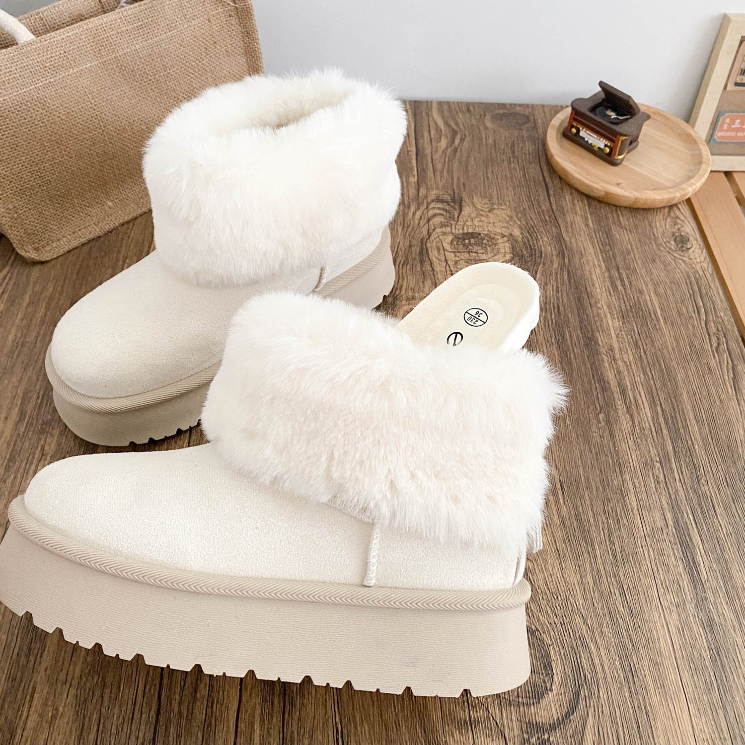 Slip-On Suede Snow Boots